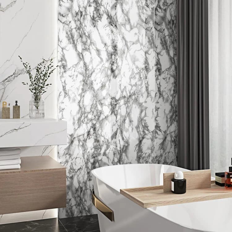 COWINLIFE PVC Self-Adhesive Marble Wallpaper Rolls Peel & Stick Marble Sticker Waterproof Modern Home Decor Luxury for Kitchen Warp detail 4