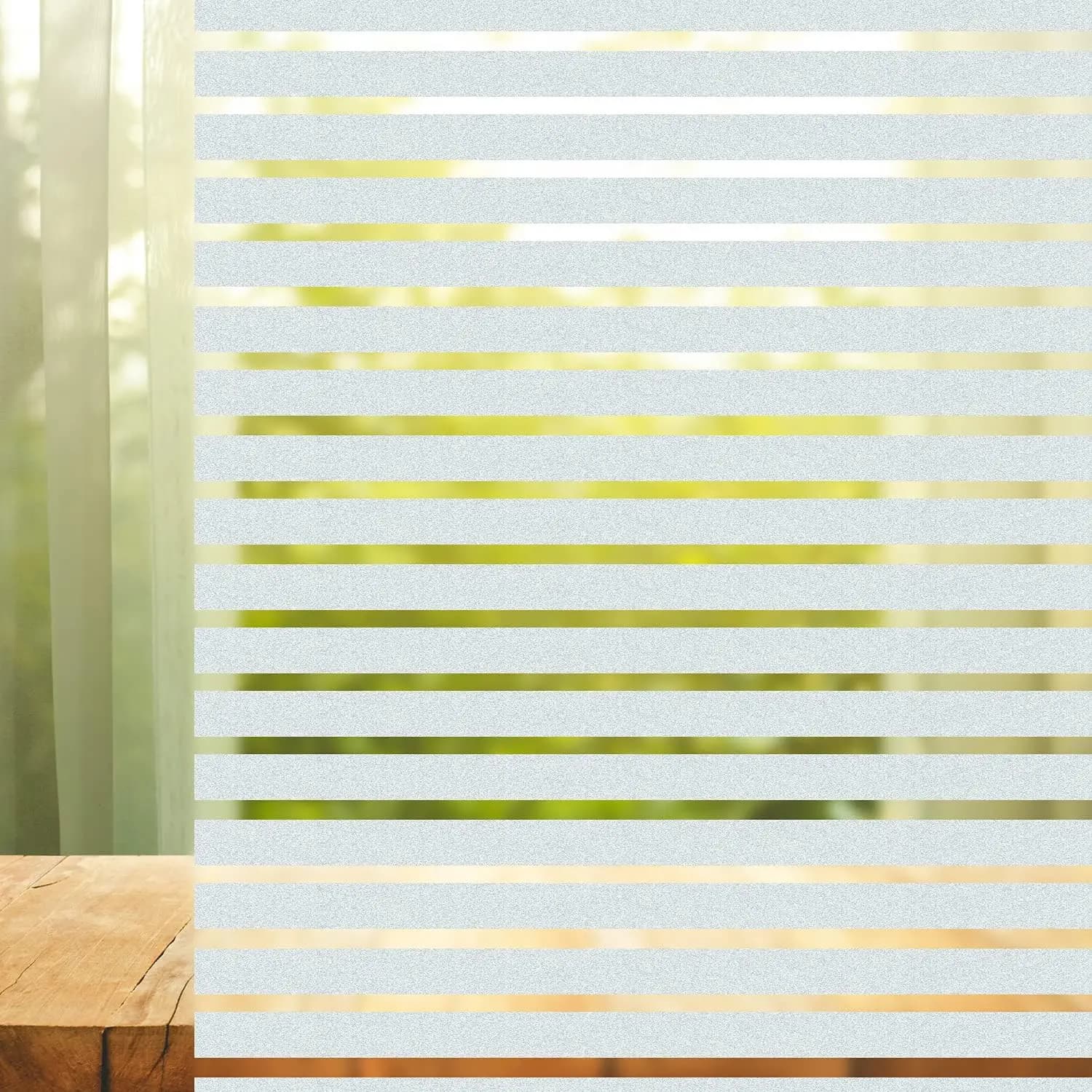 COWINLIFE High Quality Private Protection Vinyl Sticker Decorative Films with Line Matt Finished Frosted Removable Window Glass Film