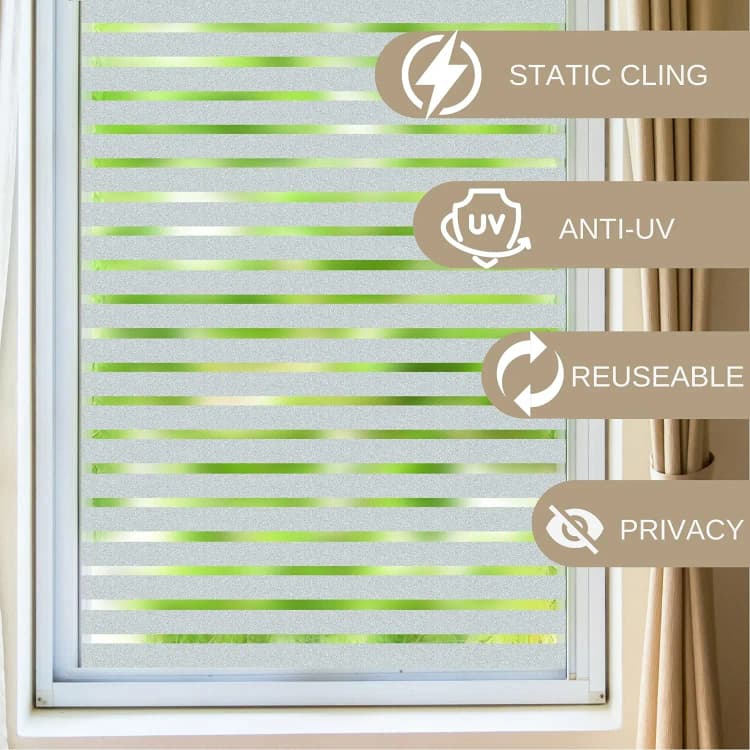 COWINLIFE High Quality Private Protection Vinyl Sticker Decorative Films with Line Matt Finished Frosted Removable Window Glass Film detail 3