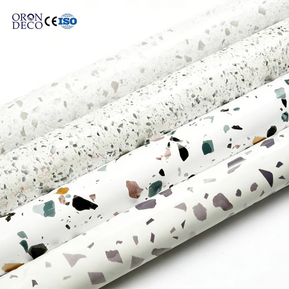 COWINLIFE White Marble Sticker Granite Countertop Waterproof Wall Stickers Vinyl Kitchen Warp Peel and Stick Marble Wallpaper Roll