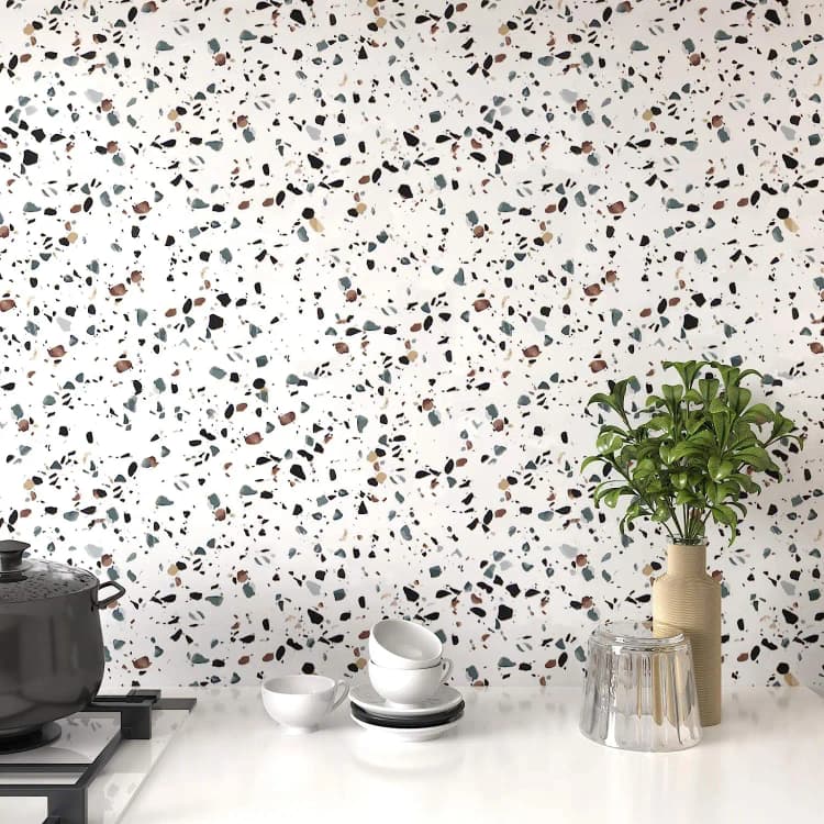 COWINLIFE White Marble Sticker Granite Countertop Waterproof Wall Stickers Vinyl Kitchen Warp Peel and Stick Marble Wallpaper Roll detail 5