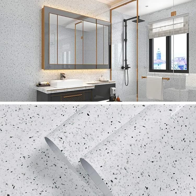COWINLIFE White Marble Sticker Granite Countertop Waterproof Wall Stickers Vinyl Kitchen Warp Peel and Stick Marble Wallpaper Roll detail 6