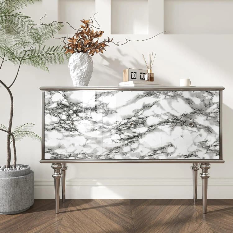 COWINLIFE DECO Bedroom Decoration Luxury Marble Sticker 3d Wallpaper Marble Coffee Table Interior PVC Peel and Stick Wallpaper Rolls detail 6
