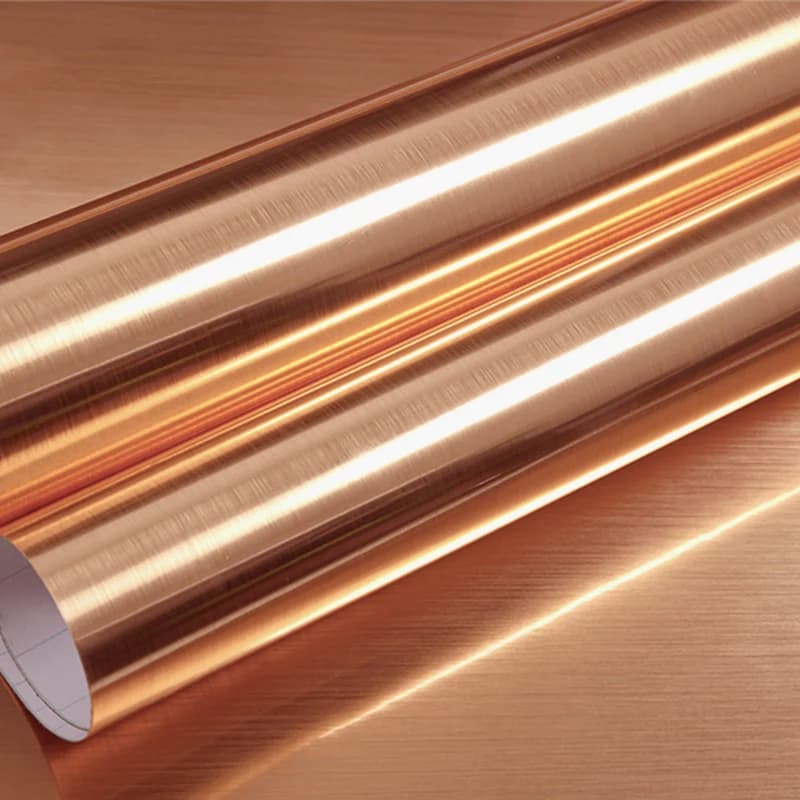 COWINLIFE Rose Gold Contact Paper Metallic Self-Adhesive Wall Paper Stainless DIY Home Decor Peel and Stick Wallpaper Roll for Fridge