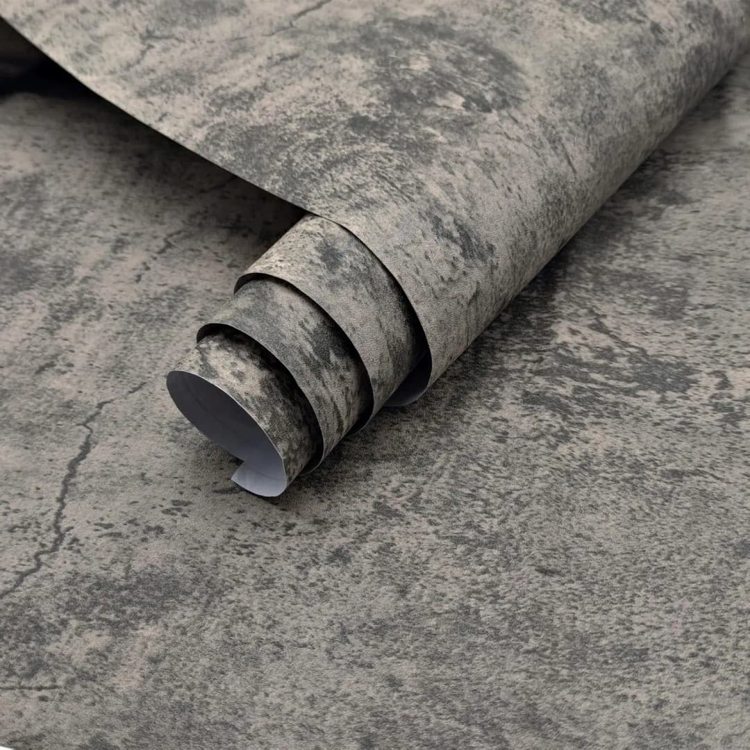 COWINLIFE DECO Dark Grey Peel Stick Textured PVC Self-Adhesive Wallpaper Rollsd Modern Home Decorative Wall Stickers for Kitchen Warp