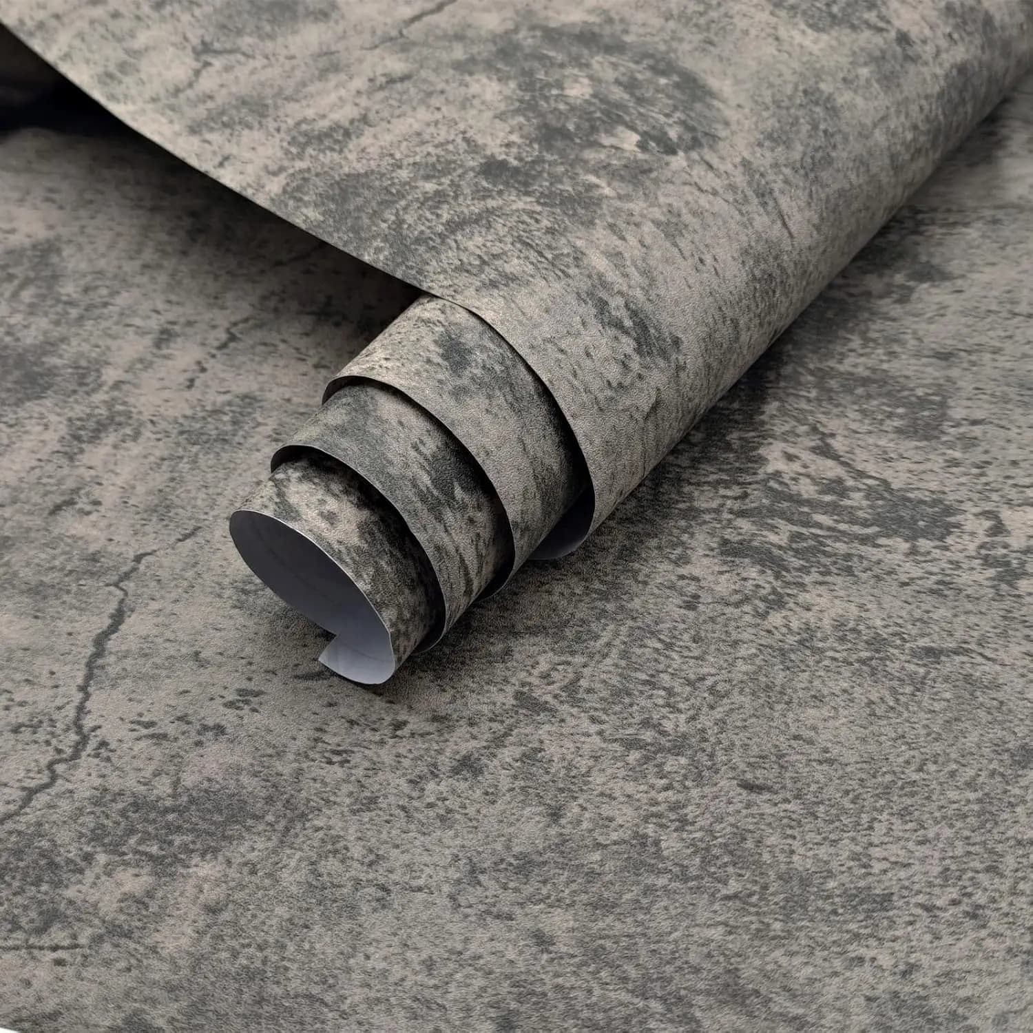 COWINLIFE DECO Dark Grey Peel Stick Textured PVC Self-Adhesive Wallpaper Rollsd Modern Home Decorative Wall Stickers for Kitchen Warp