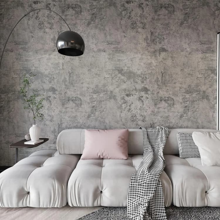 COWINLIFE Cement Gray Self Adhesive Wallpaper Rolls Home Decoration Concrete Wall Stickers 3d Wall Panels Wall Interior for Bedroom detail 2