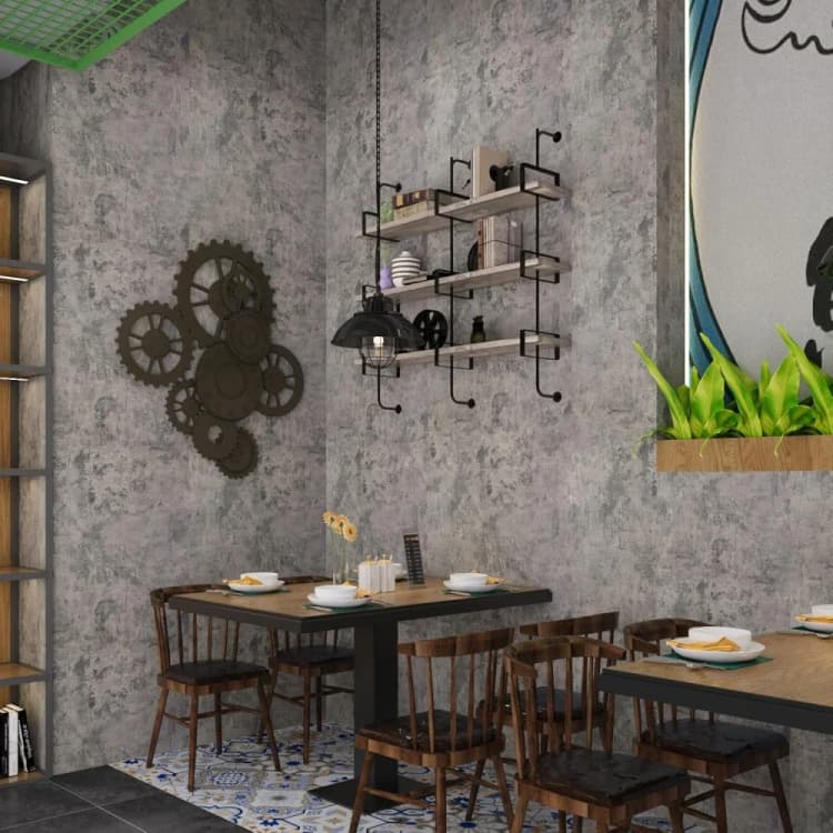 COWINLIFE Cement Gray Self Adhesive Wallpaper Rolls Home Decoration Concrete Wall Stickers 3d Wall Panels Wall Interior for Bedroom detail 5
