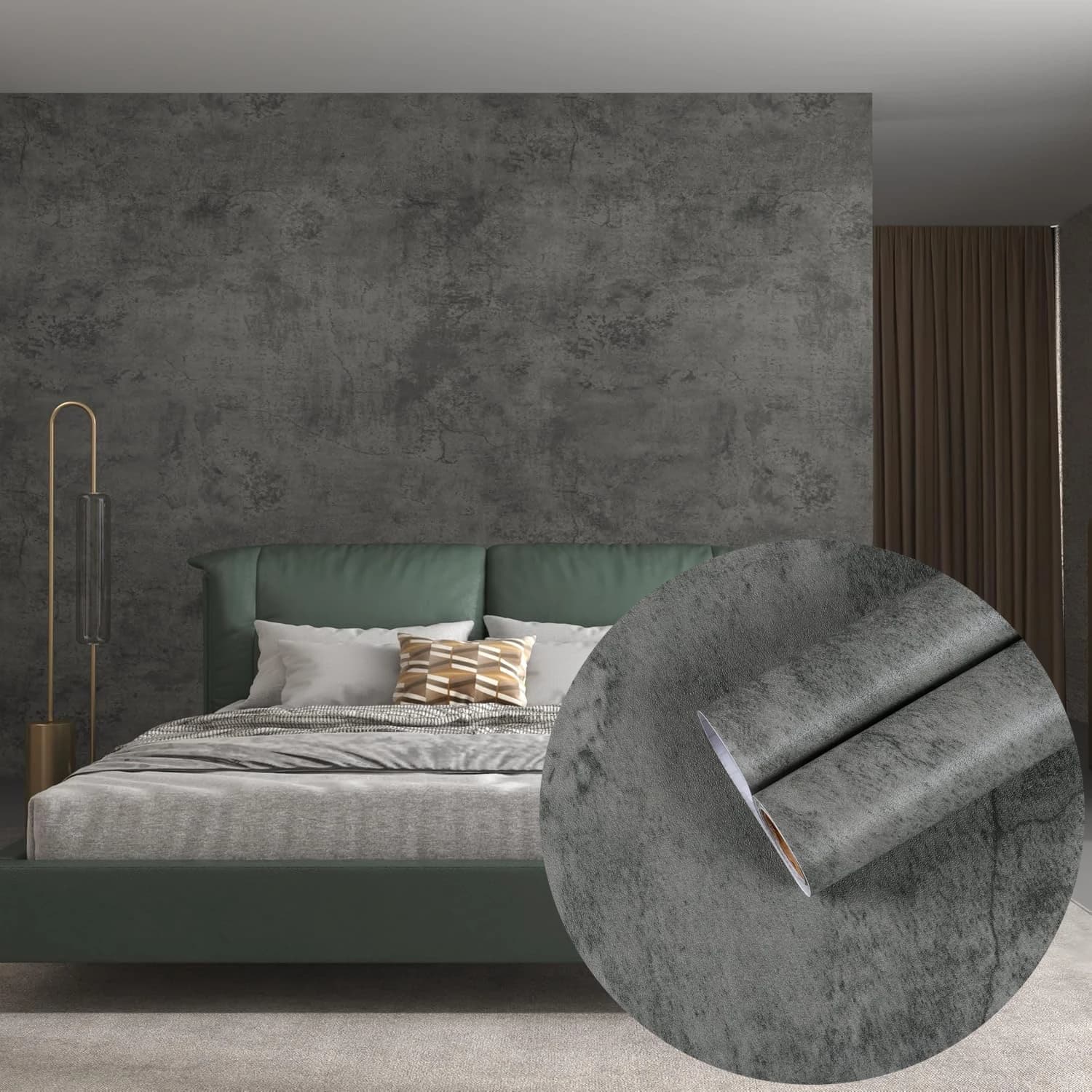 Peel & Stick Wallpapers Rolls Concrete Waterproof Grey 3d Cement Wallpaper for Bedroom Kitchen Cabinets Wall Stickers Home Decor