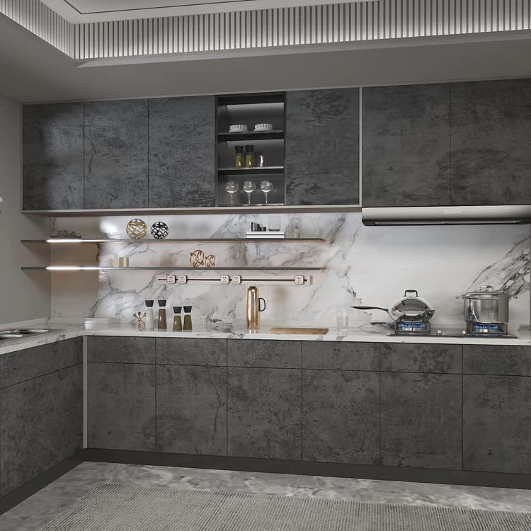 Peel & Stick Wallpapers Rolls Concrete Waterproof Grey 3d Cement Wallpaper for Bedroom Kitchen Cabinets Wall Stickers Home Decor detail 2