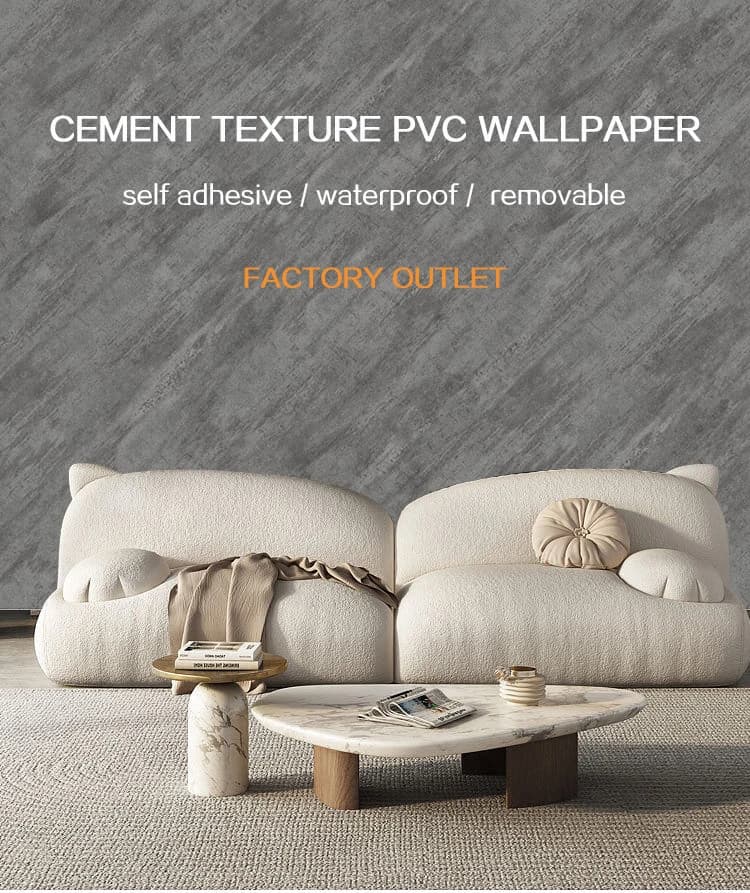 Peel & Stick Wallpapers Rolls Concrete Waterproof Grey 3d Cement Wallpaper for Bedroom Kitchen Cabinets Wall Stickers Home Decor detail 6