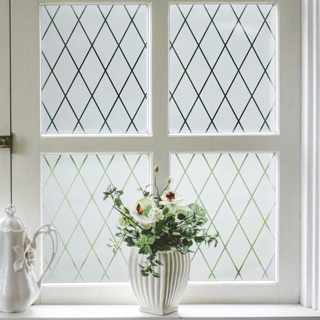 COWINLIFE DECO Adhesive Paper Film Privacy Glass Film Window Tint Peel and Stick Wallpaper for Walls Window Glass Film for Bedroom