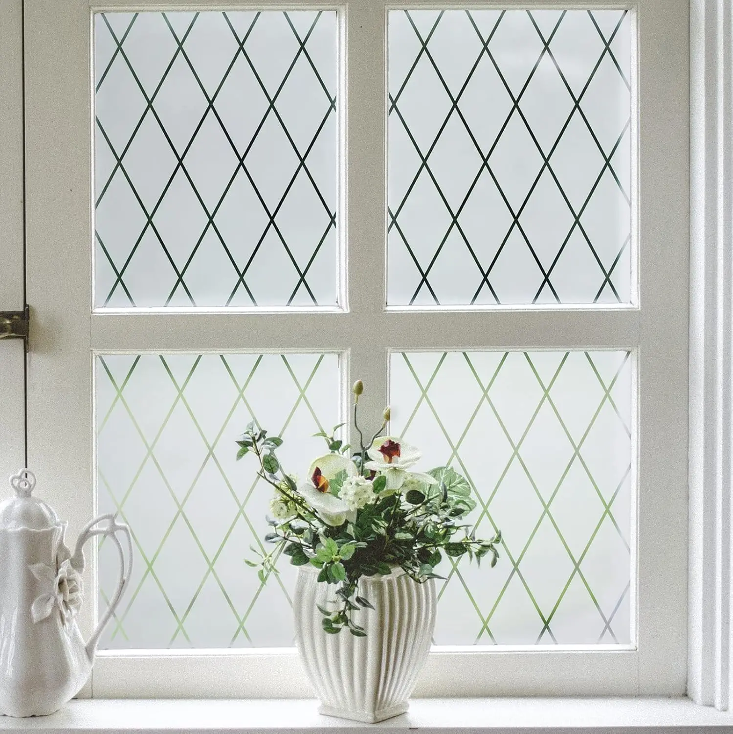 COWINLIFE DECO Adhesive Paper Film Privacy Glass Film Window Tint Peel and Stick Wallpaper for Walls Window Glass Film for Bedroom