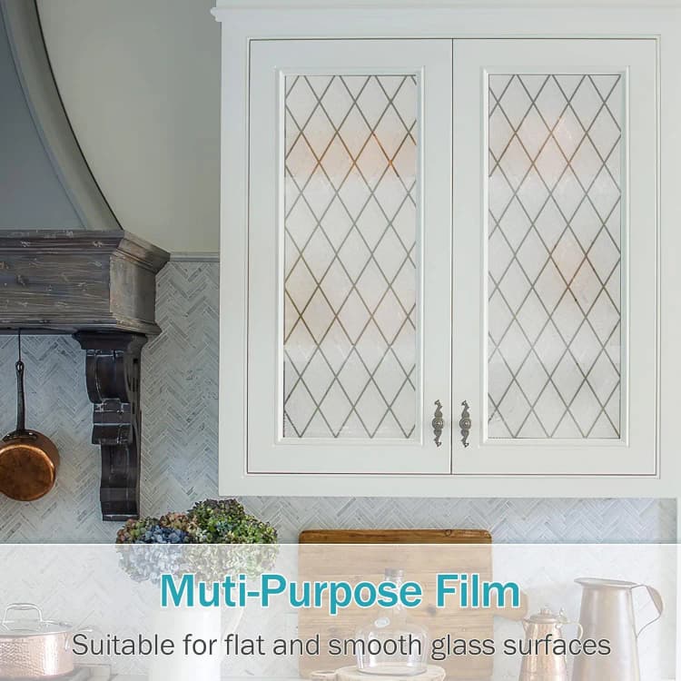 COWINLIFE DECO Adhesive Paper Film Privacy Glass Film Window Tint Peel and Stick Wallpaper for Walls Window Glass Film for Bedroom detail 4