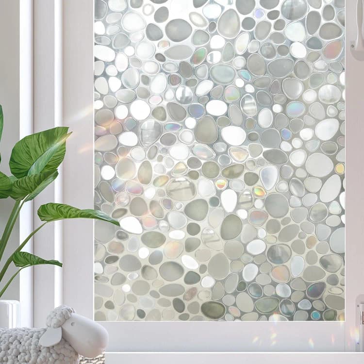 COWINLIFE DECO Geometric Color Window Film Window Tint Vinyl Wrap Home Decor Items Peel and Stick 3d Wallpaper Roll Window Glass Film detail 5