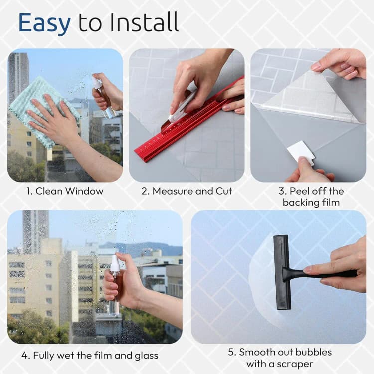 COWINLIFE DECO Wholesale Frosted Sticker Waterproof Privacy Protection Window Glass Film for Bathroom Office Hotel Window Glass Film detail 3