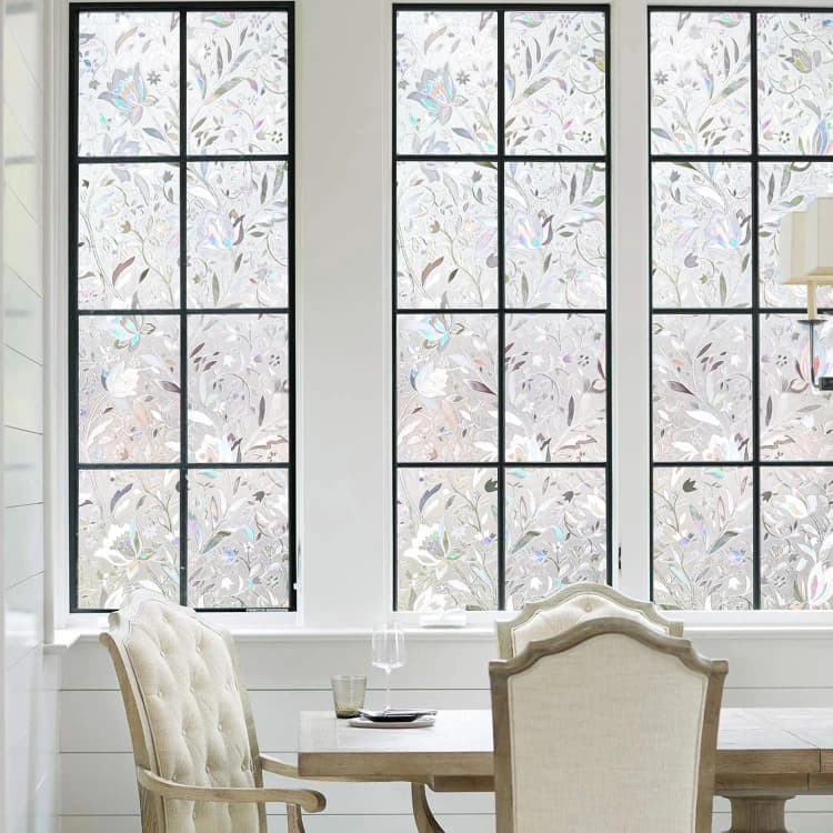 COWINLIFE DECO Modern Privacy Window Film Control Floral Pattern PVC Material Intricate Leaf for Home Hotel Decor Window Glass Film detail 6