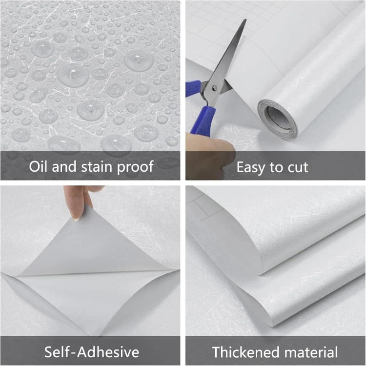 COWINLIFE DECO Waterproof White Silk Vinyl Bedroom Decoration Interior Peel and Stick Wall Sticker Wall Paper 3d Home Wallpaper Rolls detail 4