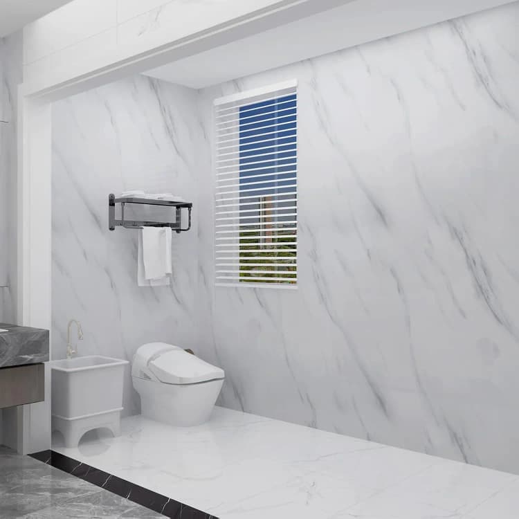 COWINLIFE DECO Marble Sticker Self Adhesive Waterproof White Marble Vinyl ECO-Friendly Wallpaper Roll Home Decor for Kitchen Warp detail 6