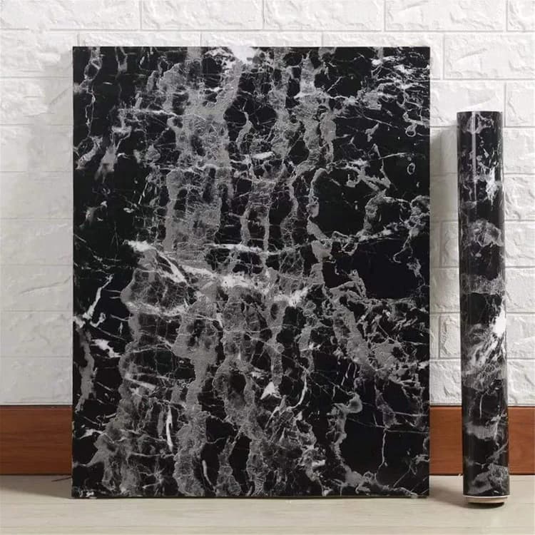 COWINLIFE DECO Thickened Self-adhesive Waterproof Modern Geometric Interior Home Decor Black Marble Sticker Peel & Stick Wallpapers detail 2
