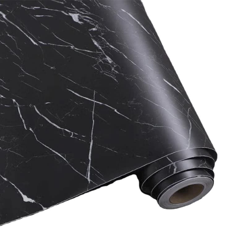 COWINLIFE DECO PVC Wall Stickers Mat Black Peel and Stick Marble Wallpaper Rolls Papier Peint Marble Sticker for 3d Home Decor Luxury detail 1