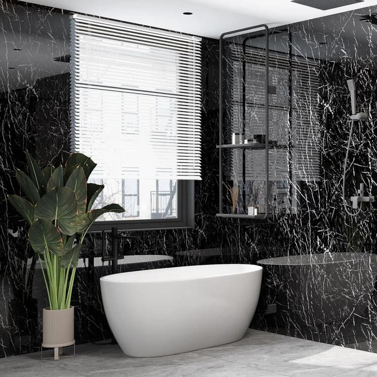 COWINLIFE DECO PVC Wall Stickers Mat Black Peel and Stick Marble Wallpaper Rolls Papier Peint Marble Sticker for 3d Home Decor Luxury detail 3