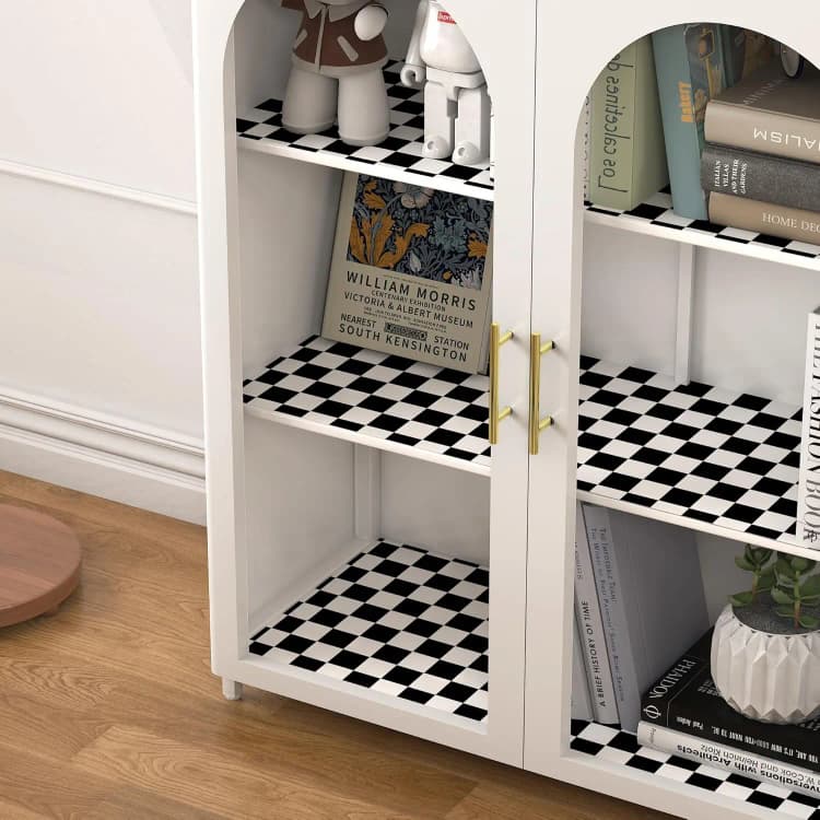 COWINLIFE Wall Stickers Black White Checkered 3D PVC Self-Adhesive Contact Paper Floors Tiles Peel and Stick Wallpaper for Home Decor detail 5