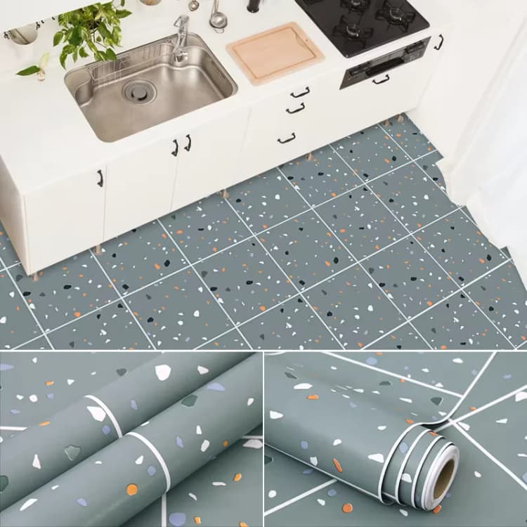 COWINLIFE Wall Stickers Black White Checkered 3D PVC Self-Adhesive Contact Paper Floors Tiles Peel and Stick Wallpaper for Home Decor detail 8