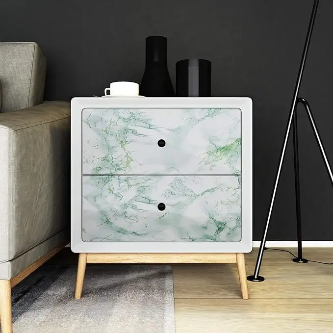 COWINLIFE Marble Sticker Decorative Films Papier Peint Peel and Stick Wallpaper Rolls for Marble Coffee Table Room Decoration Items detail 6
