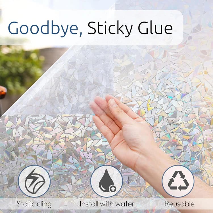 COWINLIFE Mosaic Window Glass Film Door 3D Decorative Stickers Removable Self-Adhesive Vinyl Film Pvc Privacy Glass Film Window Film detail 3
