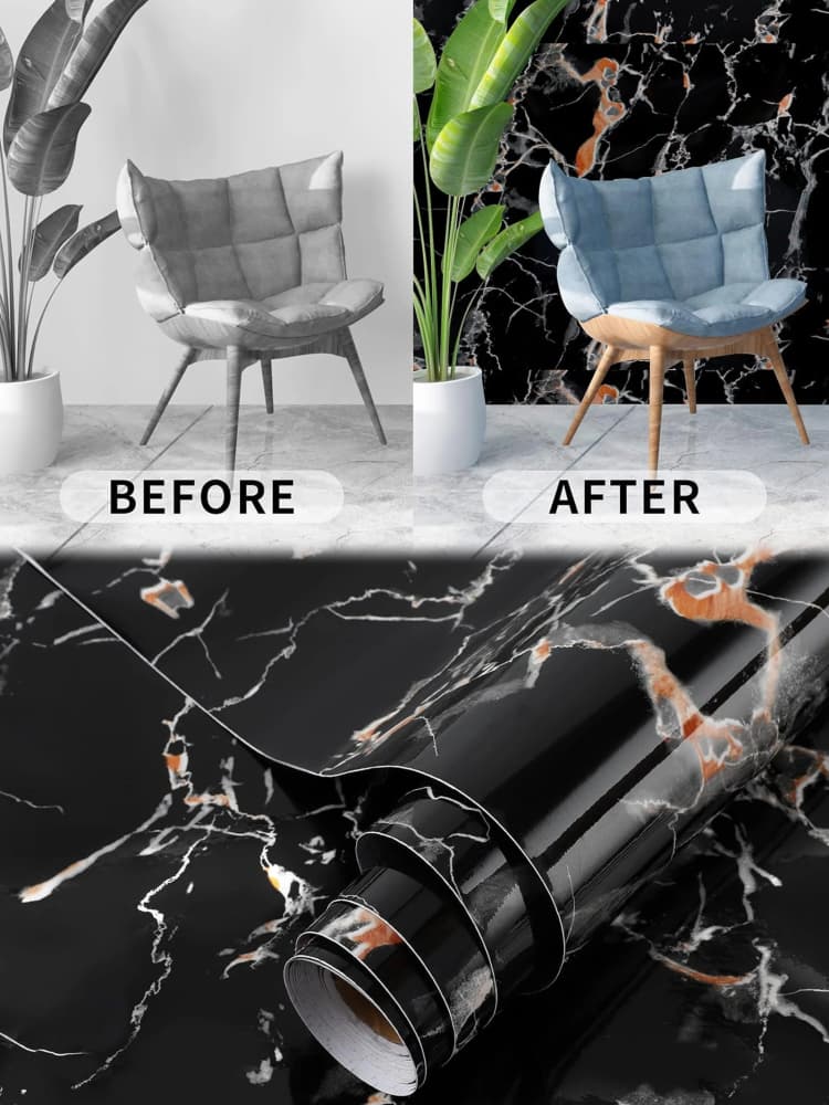 COWINLIFE Wall Tiles Flowers Vinyl Floor Tile Easy Install Kitchen Wrap Waterproof Self Adhesive 3D Wallpaper Roll for Home Decor detail 6