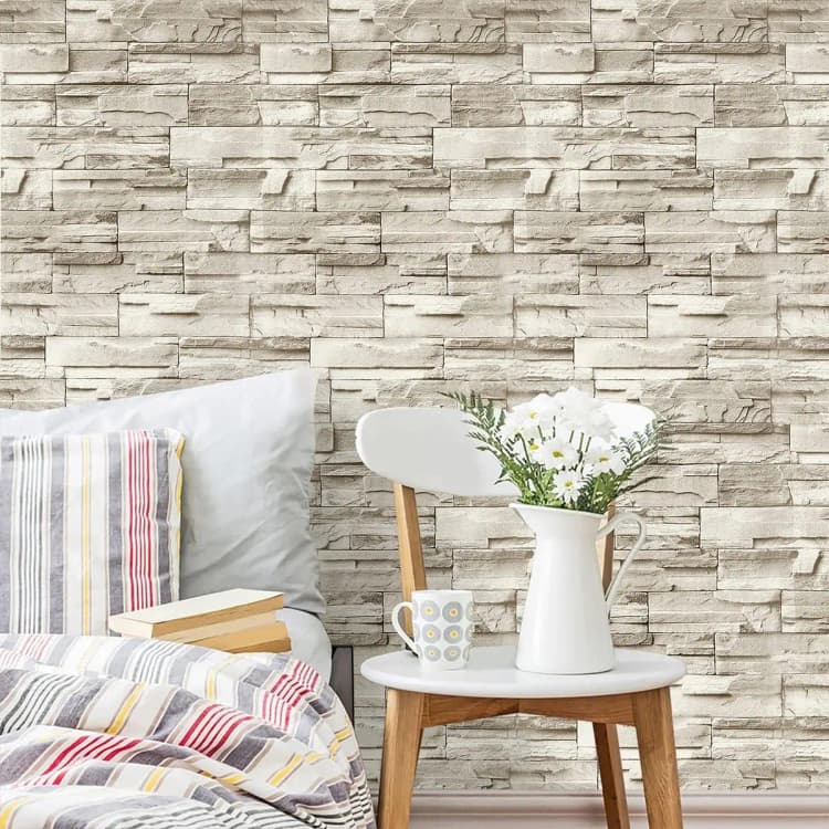 COWINLIFE 3D Stone Brick Wall Sticker Home Decor Papier Peint Peel and Stick Wall Paper 3d Home Wallpaper Rolls Room Decoration Items detail 4
