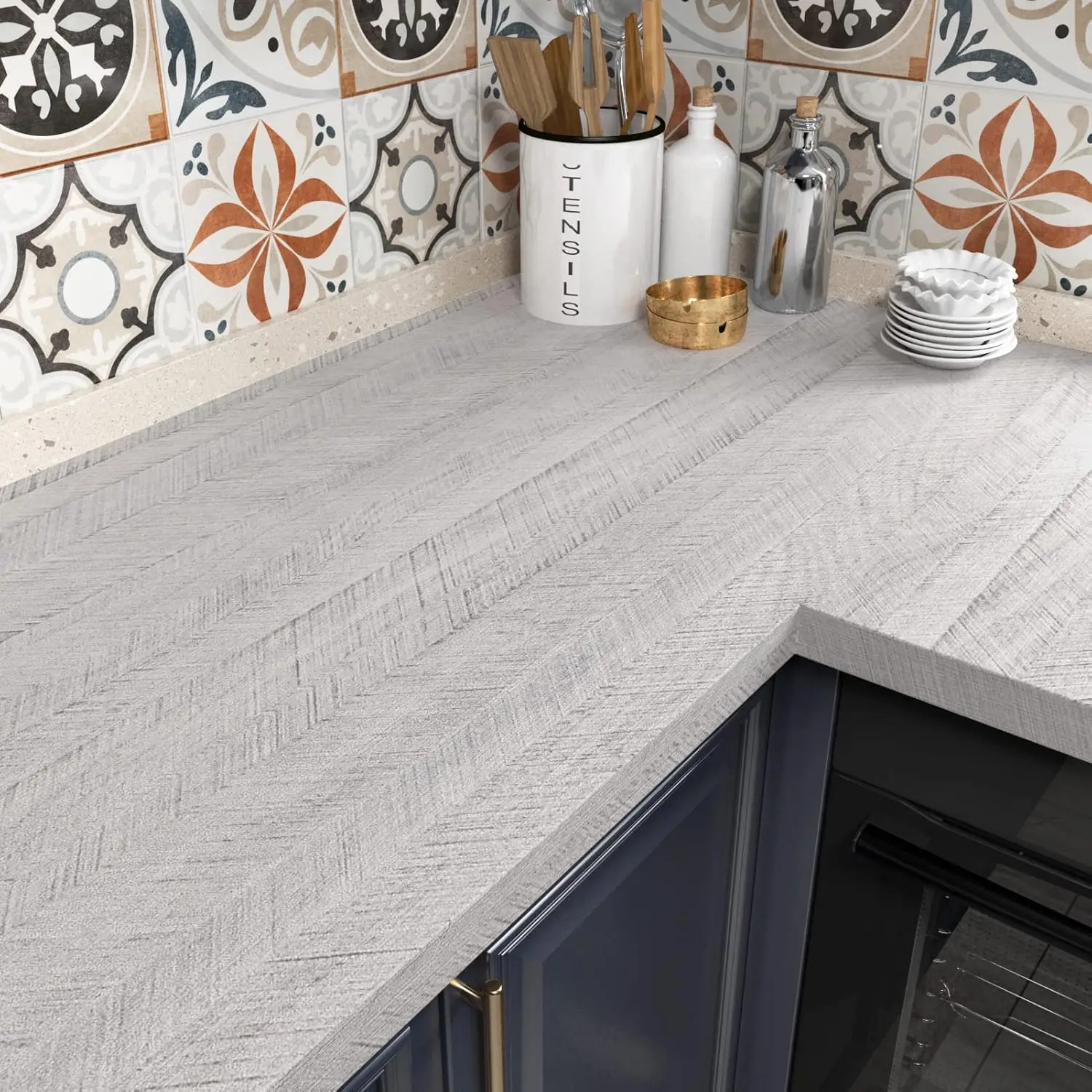 COWINLIFE DECO Thick Wood Grain Waterproof Wallpaper Self-Adhesive Cabinet Kitchen Wrap Pvc Floor Sticker Home Decor Wallpaper Rolls