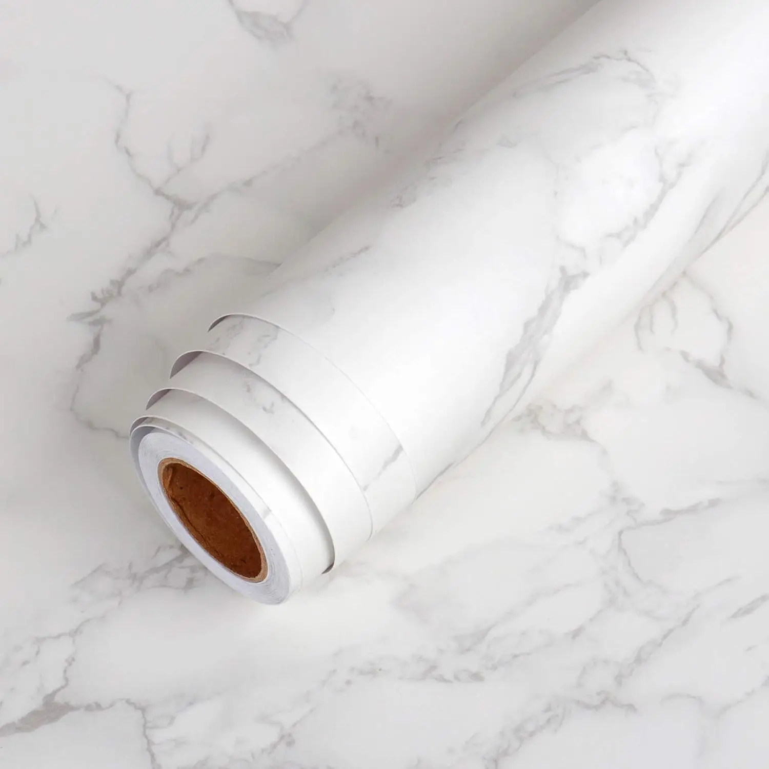 COWINLIFE DECO White Marble Wall Sticker Texture Kitchen Stickers Peel and Stick 3d Wallpaper Marble Sticker for Home Decor Flooring