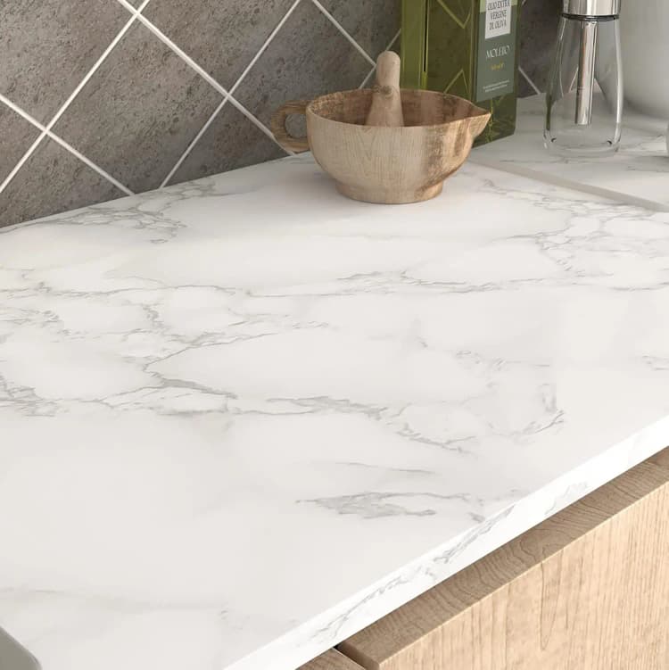 COWINLIFE DECO White Marble Wall Sticker Texture Kitchen Stickers Peel and Stick 3d Wallpaper Marble Sticker for Home Decor Flooring detail 3