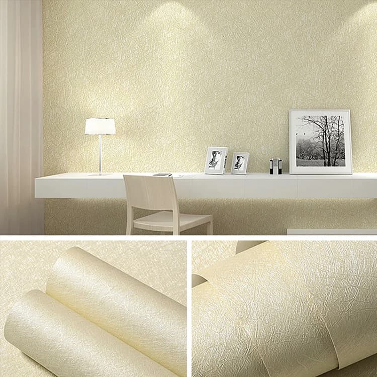 COWINLIFE High Quality Waterproof Embossed Yellow Silk Home Decoration Items Peel and Stick Pvc Wall Paper 3d Home Wallpaper Rolls detail 2