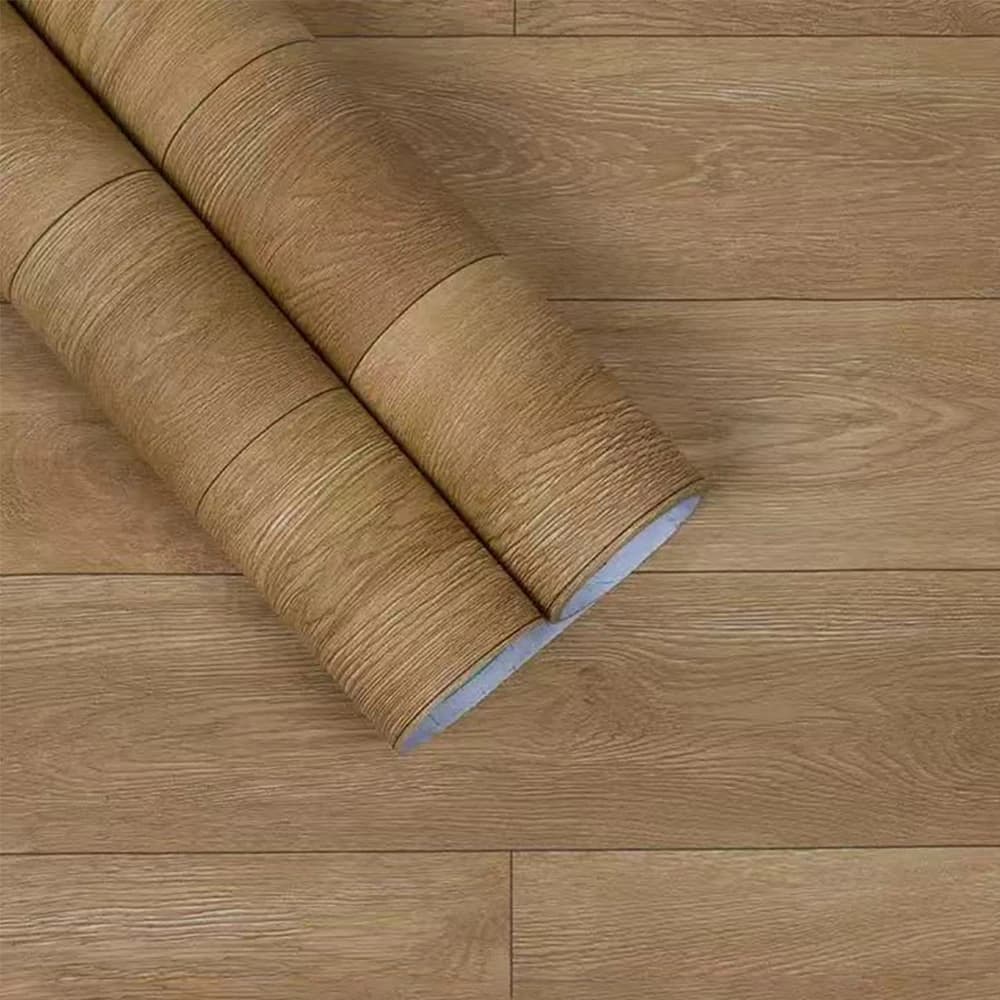 COWINLIFE DECO PVC Self-Adhesive 3D Wood Flooring Stickers Waterproof Interior Room Decor Luxury Plastic Vinyl Flooring 24X196.8 Inch