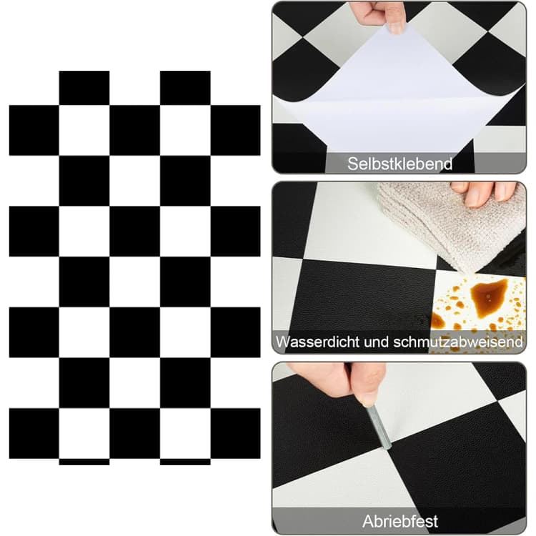 COWINLIFE DECO Waterproof Vinyl Plastic Flooring Sticker Wear Resistant Self-Adhesive Peel and Stick PVC Floor Sticker for Kitchen detail 5