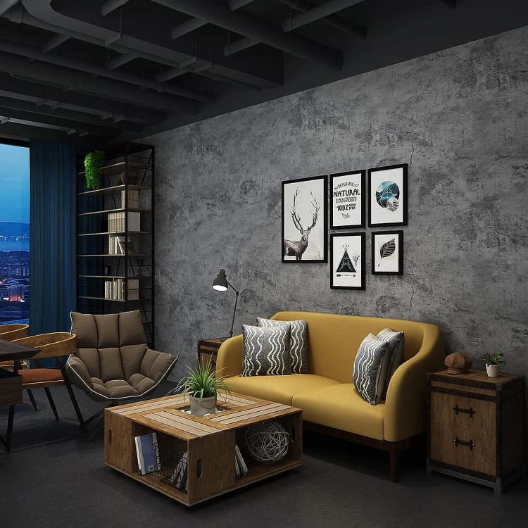 COWINLIFE DECO Thick Grey Concrete Wallpaper Peel and Stick 3D Vinyl Textured Waterproof Cement Wall Sticker for Home Decor Luxury detail 5