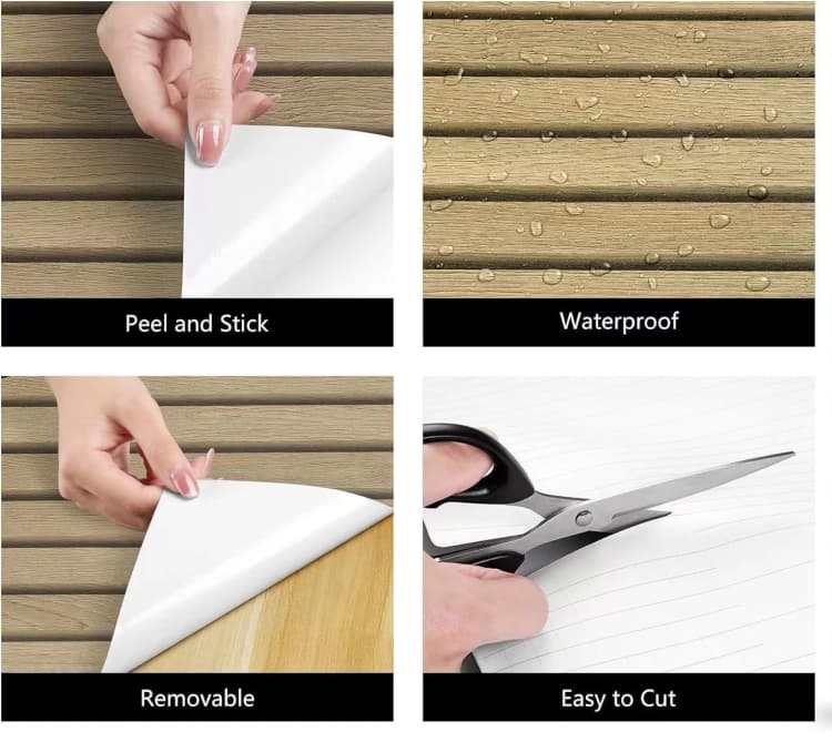 COWINLIFE Wood Grille Wholesale PVC Wallpaper Self-Adhesive Waterproof Vinyl Peel & Stick Wallpapers Wall Stickers for Home Decor detail 6