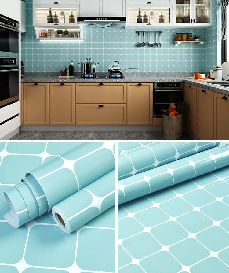 Mobile House Decor Kitchen Cabinet Protection Film Removable Vinyl Pvc Self Adhesive Water Proof Wallpaper Roll for Bathrooms detail 2