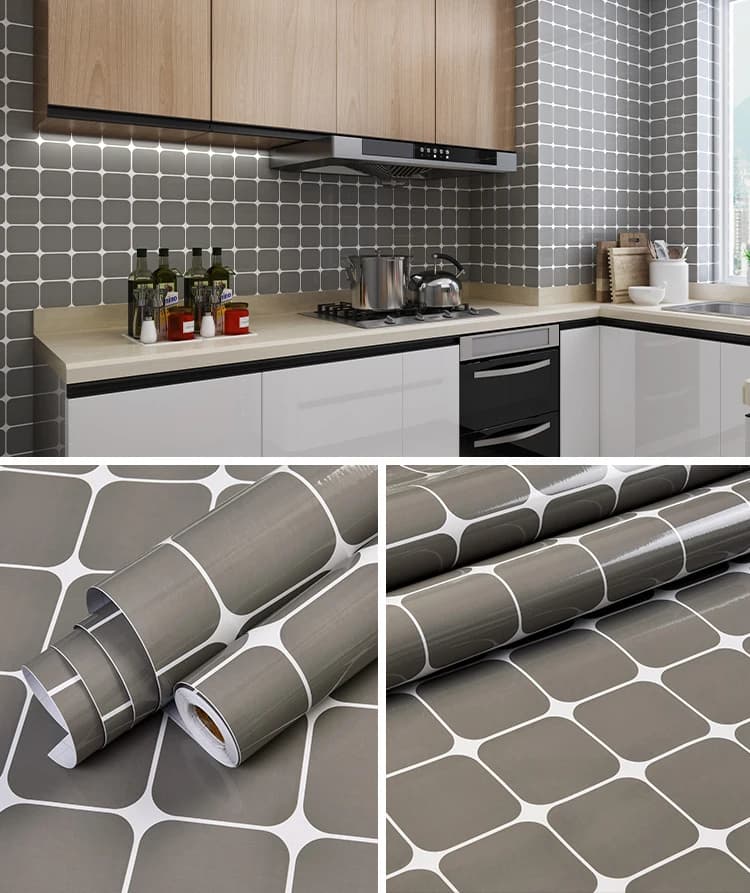 Mobile House Decor Kitchen Cabinet Protection Film Removable Vinyl Pvc Self Adhesive Water Proof Wallpaper Roll for Bathrooms detail 5