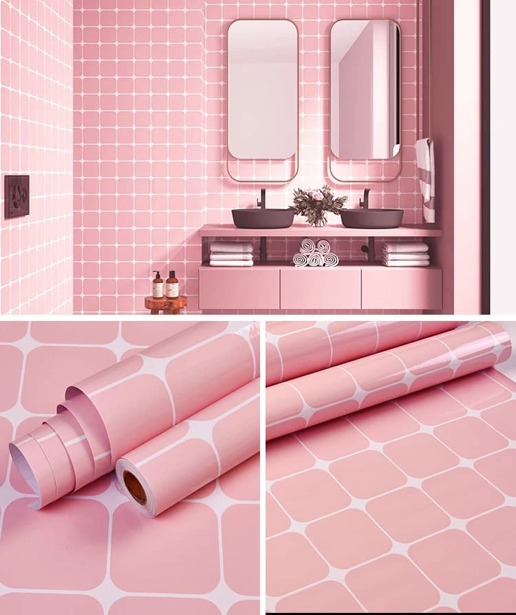 Mobile House Decor Kitchen Cabinet Protection Film Removable Vinyl Pvc Self Adhesive Water Proof Wallpaper Roll for Bathrooms detail 6