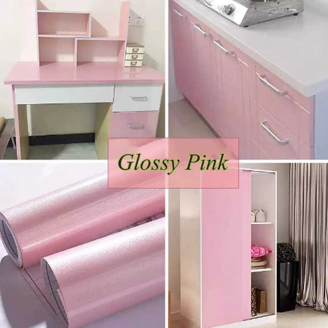 Yellow Glitter Contact Paper Smooth Peel Stick Flash Wallpaper Waterproof Self-Adhesive Removable Wallpaper for Kitchen Counter detail 3