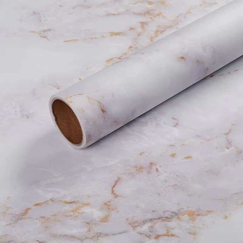 NEW White Matt Marble Gold Line Marble Waterproof Pvc Self Adhesive Marble Decorative Stickers  for Bathroom Kitchen Countertop