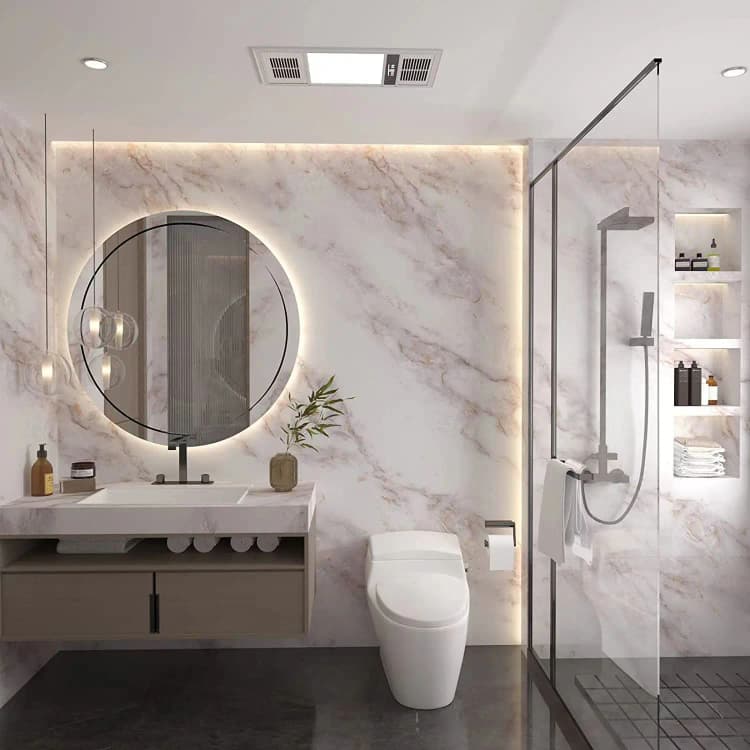 NEW White Matt Marble Gold Line Marble Waterproof Pvc Self Adhesive Marble Decorative Stickers  for Bathroom Kitchen Countertop detail 4