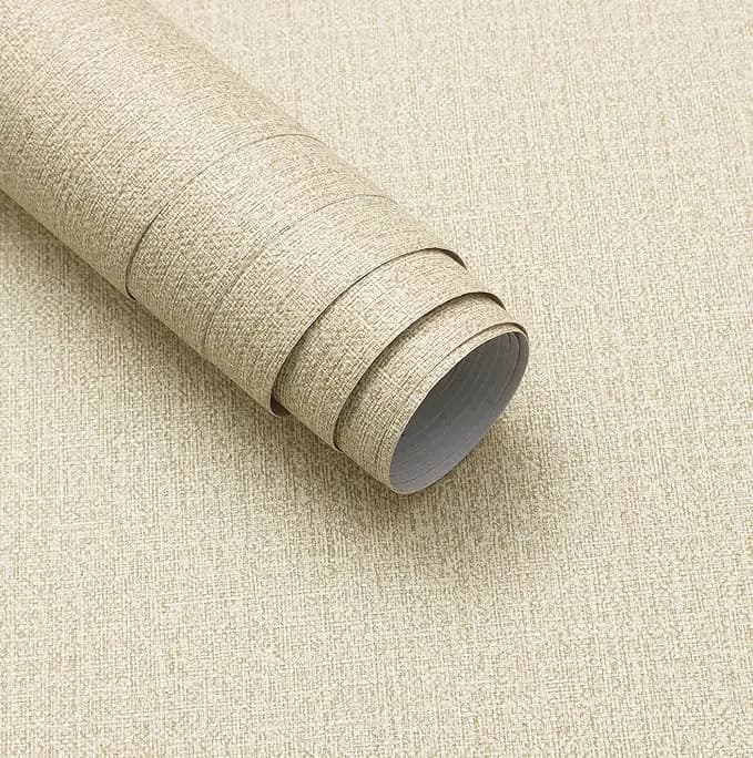 Cheap Yellow Textured Wallpaper Peel and Stick Wallpaper Embossing  Self Adhesive Linen Removable Wallpaper for Bedroom Cabinets