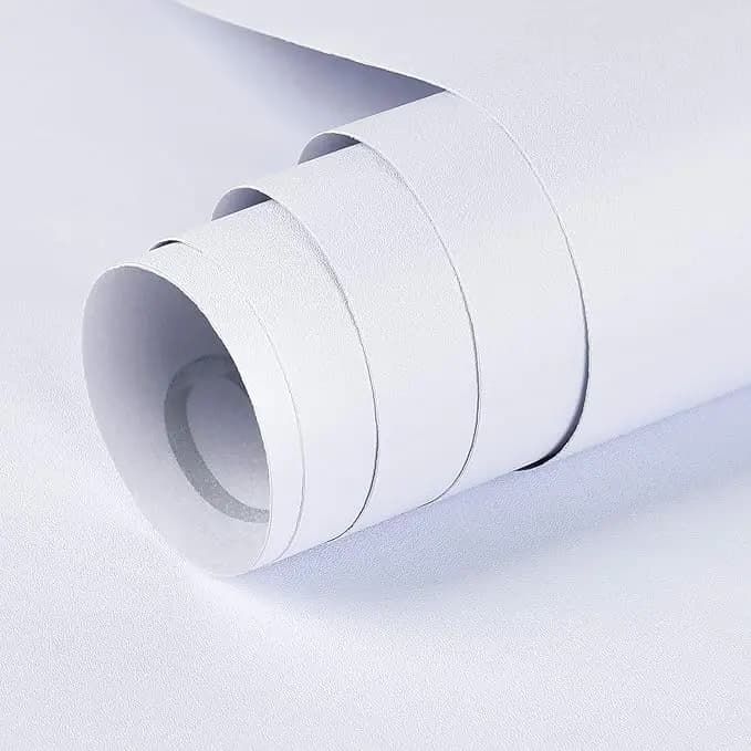 Solid Matte White Wallpaper Peel and Stick Self-Adhesive Removable Thicken Waterproof Wallpaper for Kitchen Countertop Cabinet detail 4