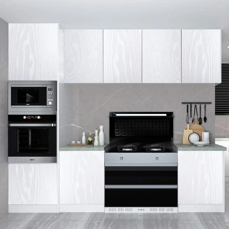 3D White Wood Peel and Stick Wallpaper White Self Adhesive Waterproof Vinyl Wood Wallpaper for Cabinets Countertops Shelf Liner detail 3