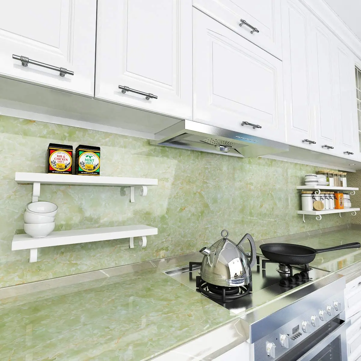 Waterproof Stick and Peel Self Adhesive Vinyl Wall Paepr Bathroom Kitchen Countertop Covers Granite Marble Pvc Decor Wallpaper